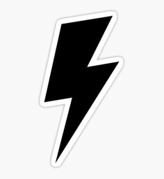 a black and white lightning bolt sticker