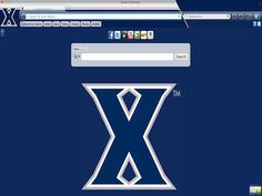 a desktop computer screen with the letter x on it's front and back side