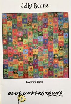 the cover of jelly beans by janine burke, featuring an image of a quilt