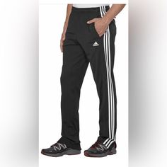 Adidas Men's Essential Primegreen Tricot Zip Legs Track Pants | Size: M Pants Adidas, Mens Essentials, Adidas Pants, M Pants, Adidas Black, Black Adidas, Adidas Men, Track Pants, Mens Pants