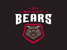 the brown bears logo on a black background