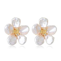 Embrace the freshness of spring and summer with our Handmade Keshi Pearl Flower Petal Earrings and Ring Set. Crafted purely by hand, this set features natural keshi pearls, carefully selected for their unique charm and size of 7-8mm. Each piece captures the essence of blooming flowers, perfectly complemented by sterling silver accessories. The adjustable ring ensures a comfortable fit for any wearer. This set is an ideal choice for those who appreciate the beauty of handmade, natural jewelry. Pr Feminine Flower Pearl Earrings For Gift, Feminine Flower-shaped Pearl Earrings For Gift, Elegant Pearl Earrings As A Spring Gift, Spring Wedding Pearl Drop Jewelry, Handmade Flower Pearl Earrings, Handmade Flower-shaped Pearl Earrings, Pearl Jewelry With Flower Decoration For Gift, Pearl Jewelry With Flower Decoration, White Flower-shaped Earrings With Pearl Charm