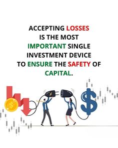 two people pulling money with the words accepting losses is the most important single investment device to ensure the safety of capital