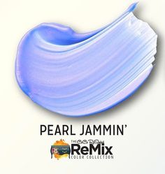 the logo for pearl jammin's color collection is shown in blue and white