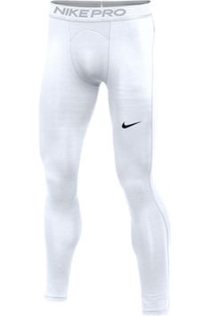 the nike pro leggings are white and black