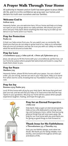 A prayer walk around your home Annointing Home Prayers, Prayers For Your Home Scriptures, Scriptures For Prayer Board, Prayer Walk Through Home, Bible Verses For Anointing Your Home, Prayer Board Topics, Digital Prayer Board, Prayer Ideas For Women, Isolation Season God