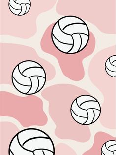 a pink camo background with volleyballs on it