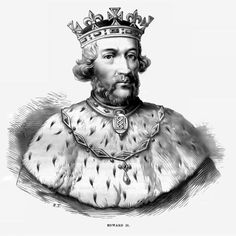 an old drawing of a man wearing a crown