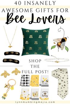 40 Gifts For Bee Lovers! | Lynn Mumbing Mejia 40 Gifts, Thoughtful Gift Ideas, Eco Friendly Garden, Bee Inspired, 40th Gifts, The Bee, Save The Bees