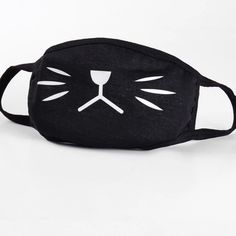 Fabric Face Mask Non Medical Super Cute Cat Whiskers Face Mask 100% Polyester Length:11.4” Width:5.1” Height:0.8” Dnd Cosplay, Black Cat Face, Super Cute Cats, Face Pattern, Cat Face Mask, Black Face Mask, Cat Whiskers, Cat Mask, Cat Face