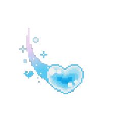 the pixel heart is flying through the air