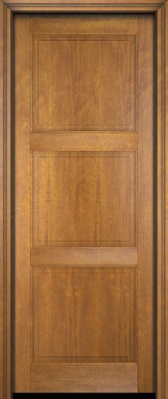 a wooden door with two side panels