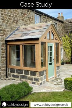 Conservatory Front Of House, Porch Extension With Toilet, Conservatory Porch, Porch Designs Uk, Stone Cottage Homes, Small Stone Cottage, Stone Porch