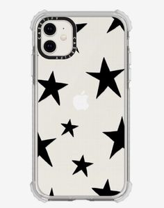 an iphone case with black stars on it