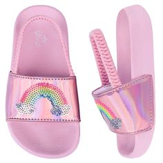 PRICES MAY VARY. Kid’s sandals feature a delightful array of cute sequin patterns and eye-catching appearances, ensuring your kids stand out with style. Children will love these interesting designs very much! Designed with an open-toe pull-on and elastic heel strap, our kids flip flops sandals allow kids to easily slip them on and off independently, promoting convenience and comfort. Our toddler sandals use EVA wavy rebound sole is silent and non-slip, providing a secure fit and stability for ac Cute Non-slip Slide Flip Flops, Cute Non-slip Slides For Beach, Cute Non-slip Slides For The Beach, Cute Slip-on Slippers For Summer, Cute Closed Toe Summer Slippers, Cute Non-slip Sandals For The Beach, Cute Slip-on Slides For Spring, Playful Flat Sandals For The Beach, Cute Spring Slip-on Slides