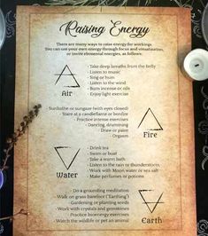 Witchcraft For Energy, Raising Energy Witchcraft, Working With The Elements, Spells For Energy, Cast A Circle, Energy Witchcraft, Energy Spell, Energy Witch