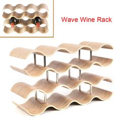 the wine rack is made out of wood