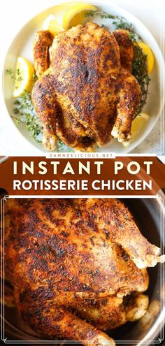 INSTANT POT ROTISSERIE CHICKEN, family dinner ideas, easy meals Instant Pot Rotisserie Chicken, Rotisserie Chicken Recipe, Cooking Whole Chicken, Whole Chicken Recipes, Rotisserie Chicken Recipes