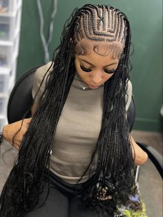 Braided Hairstyles For Black Women Cornrows, Cute Box Braids, Feed In Braids Hairstyles, Girl Braided Hairstyles, Feed In Braids, Cute Braided Hairstyles, Box Braids Hairstyles For Black Women, Braided Cornrow Hairstyles, Cute Box Braids Hairstyles