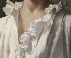 a painting of a woman wearing a white blouse