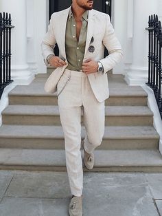 Linen Suits For Men, Beach Wedding Suits, Summer Wedding Suits, Beach Wedding Attire