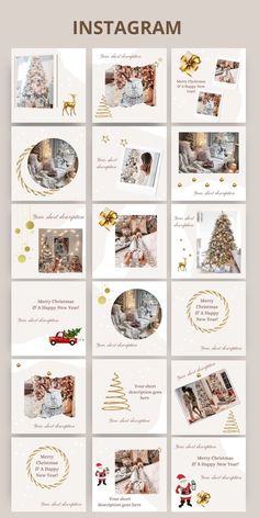 the christmas instagramr is displayed on a white background with gold trimmings