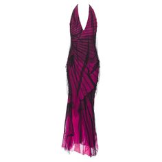 ▪ Archival Roberto Cavalli Evening Dress ▪ Spring-Summer 2001 ▪ Crafted from pink silk chiffon ▪ Enveloped in a distressed black silk mesh overlay, featuring layered paneling and frayed edging ▪ Designed with a plunging V-neckline leading into a halter neck ▪ Material: 100% Silk ▪ Colour: Pink, Black ▪ Made in: Italy ▪ Size: approx. Small / Medium ▪ Mannequin is 183 cm / 6ft The photographs presented in this listing, with the exception of any reference or runway imagery, require proper credit to Pink Designer Dresses, Silly Clothes, Roberto Cavalli Dress, Cavalli Dress, Halter Neck Dress, Event Outfit, Mesh Overlay, Spring Summer Dress, Pink Outfits