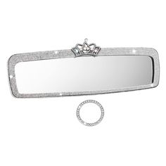 PRICES MAY VARY. Bling Rhinestone Car Mirror:The car mirror is inlaid with hundreds of rhinestones. This is a cute car accessories for women with rhinestones.Glittering car mirror decoration accessories make your car interior look cute. The car mirror is very suitable for temporary makeup on the car and it is still a good background for taking pictures. Easy to install:The crystal car rearview mirror back is designed with a retractable buckle, and the installation is completed by simply clamping the car mirror on the original mirror during installation. Material: Rear View Mirror is made of plastics, glass with bling rhinestones, especially shining under lights. Button Trim Ring is made of alloy, rhinestone. Exquisite interior:A exquisite car decorations for women make with plastics glass Rhinestone Car Decor, Y2k Car Accessories, Car Stuff Accessories Girly, Coquette Car Decor, Girly Car Accessories Bling, Car Accessories For Girls Interior, Cute Car Decor, Car Mirror Decorations