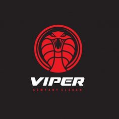 a red and black logo with the word viper