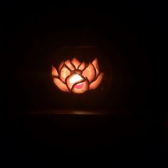 a pumpkin carved into the shape of a flower