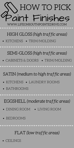 the instructions for how to pick paint finishes