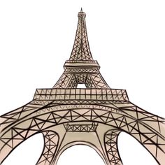 the eiffel tower is shown in this drawing