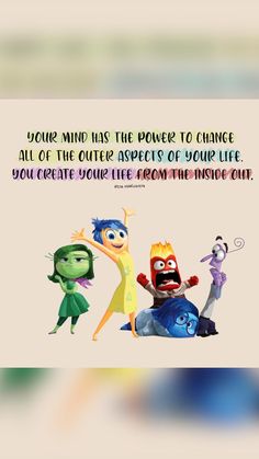 an image of some cartoon characters with a quote on the bottom right corner that says, you