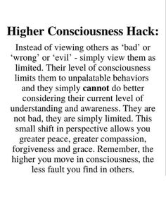 an advertisement with the words higher consciousness hackt written in black and white on it