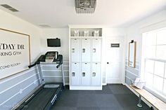 the locker room is clean and ready to be used as a home gym for people with special needs