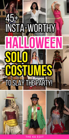 solo halloween costumes, solo halloween costume ideas. Cool Adult Halloween Costumes, Halloween Costume Ideas 2024 Women, Formal Apology Costume, Solo Costume Ideas Women, Halloween Female Costumes Ideas, Villian Halloween Costumes For Women, Cute Halloween Costumes One Person, Fun Costume Ideas For Women, Bartending Halloween Costumes