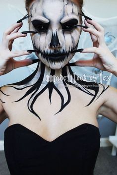 Makeup Horor, Carnaval Make-up, Makeup Zombie, Creative Halloween Makeup, Halloweenský Makeup, Halloween Make-up Looks, Creepy Halloween Costumes, Horror Make-up, Creepy Halloween Makeup