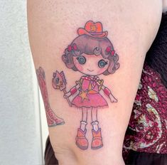 #lalaloopsy #lalaloopsytattoo #dolltattoo #cowgirl #cowgirltattoo Lalaloopsy Tattoo, Lalaloopsy Wallpaper, Chaeyoung Art, Wizard Of Oz Tattoo, Toy Tattoo, Oz Tattoo, Lala Loopsy, Tim Burton Tattoo, Whimsical Tattoos