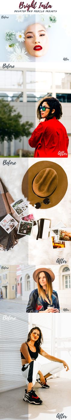 a series of photoshopped images showing different women in hats