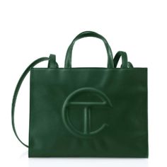 Telfar Medium Shopping Bag-Army Green New With Tags One Main Compartment With Magnetic Snap Closure And Interior Zip Pocket. Double Strap, Embossed Logo Iconic Unisex Shopping Bag Material: 50% Polyurethane, 50% Polyester 11 1/4" High, 15" Wide, 5" Deep, With 21" Drop, 5 1/2" Handle Drop Comes With Dust Bag Green Telfar, Medium Telfar, Telfar Bags, Yellow Handbag, Cotton Drawstring Bags, Medium Tote, Shopper Tote, Survival Kit, Everyday Bag