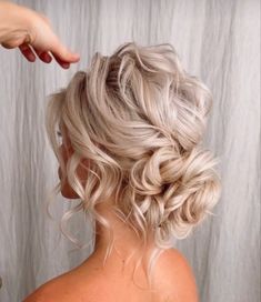 Bridal Photo Nails, Full Updos For Medium Length Hair, Romantic Updo Wedding Loose Curls, Hair Idea For Bridesmaid, Wedding Updos For Blonde Hair, Wedding Beach Hairstyles The Bride, Wedding Updo That Can Be Taken Down, Voluminous Wedding Hair Updo, Wedding Updo Hair Piece