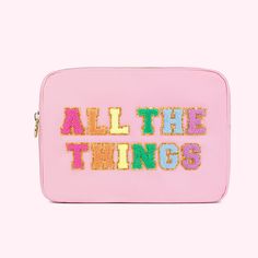 Flamingo "All the Things" Large Pouch | Customizable Large Pouch - Stoney Clover Lane Stoney Clover Pouch Ideas, Store Hair Tools, Stony Clover, Tidy Closet, Organize Makeup, Makeup Pouches, Packing Travel, Stoney Clover