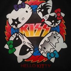 an image of hello kitty t - shirt with the band's logo on it