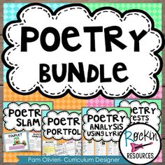 the poetry bundle includes posters and cards to help students learn how to use their own words