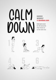 a poster with the words calm down written in black and white, on top of it