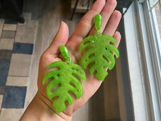 Handmade with love ❤️ Monstera Leaf Clay Earrings, Monstera Leaf Jewelry, Handmade Adjustable Leaf-shaped Earrings, Monstera Necklace, Monstera Leaf Earrings, Dec 8, Louisville Ky, Handmade With Love, Jewelry Earrings Studs