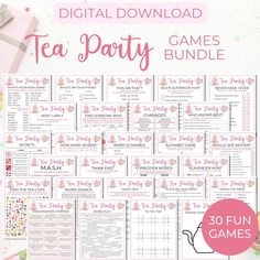 the tea party game bundle includes 30 fun games