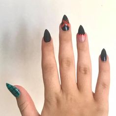 Bakugo Nails Design, Bakugo Inspired Nails, Bakugou Nails, Bakugo Nails, Mha Nails, Nails Grunge, Bridesmaids Nails