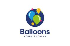 balloons logo design on white background