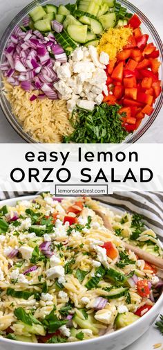 this easy lemon orzo salad is the perfect side dish for any meal